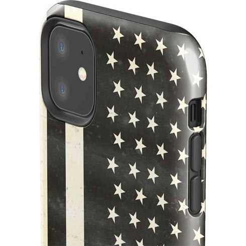 Black & White USA Flag iPhone 11 Impact Case